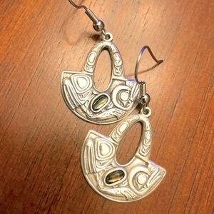 Duri Tribal Inspired Silver-Tone Dangle Earrings